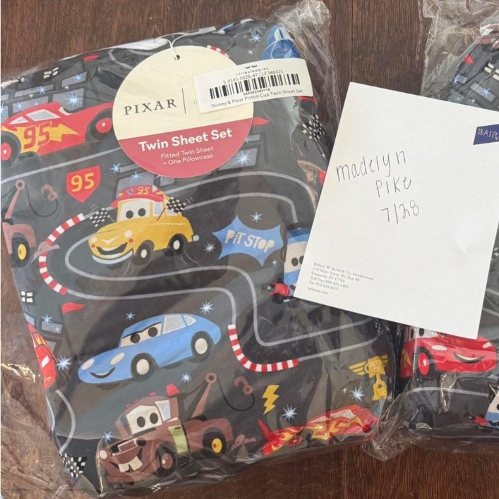 Little Sleepies Pixar Cars Lightning McQueen Twin Sheet Set - sold out!